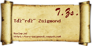 Törő Zsigmond névjegykártya
